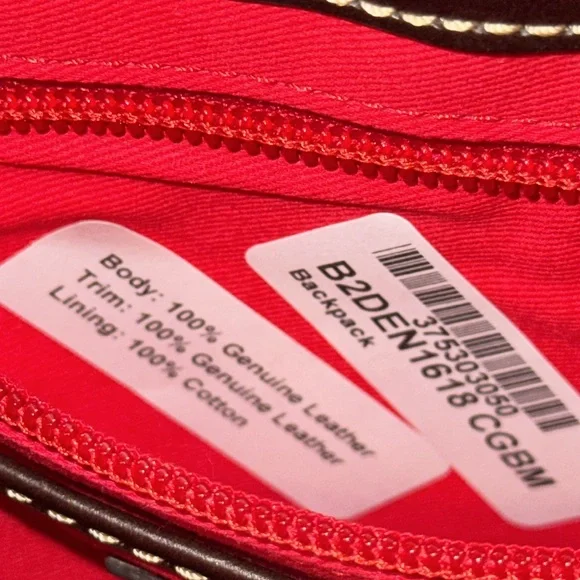 Dooney & Bourke Bag Denison Leather Croco Flap Brown Croc-Embossed Backback - Picture 11 of 17